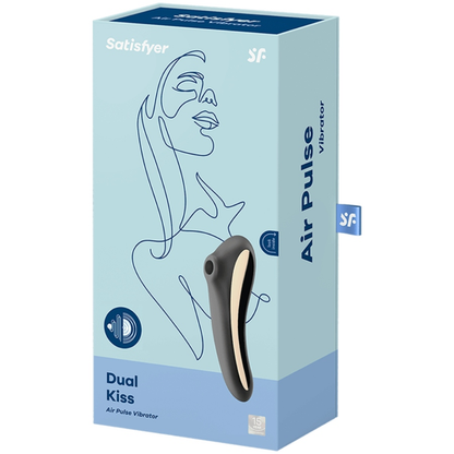 SATISFYER - WIBRATOR DUAL KISS AIR PULSE CZARNY