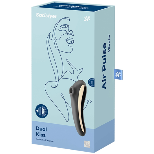 SATISFYER - WIBRATOR DUAL KISS AIR PULSE CZARNY