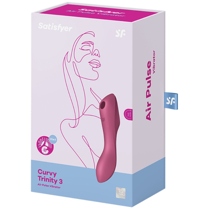 SATISFYER - CURVY TRINITY 3 AIR PULSE WIBRATOR CZERWONY