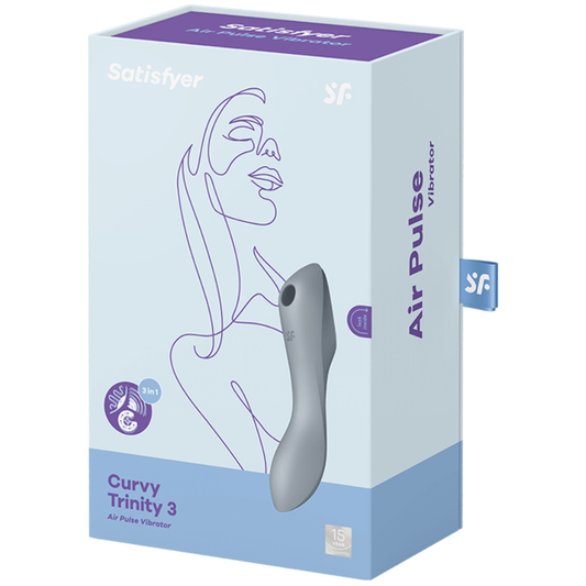 SATISFYER - CURVY TRINITY 3 AIR PULSE WIBRATOR SZARY