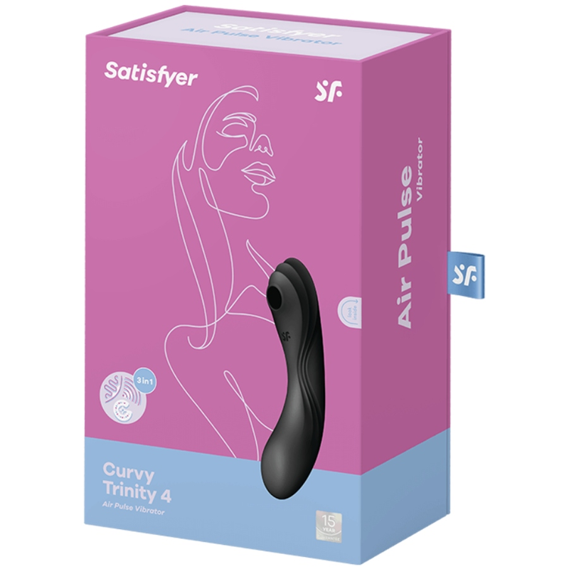 SATISFYER - CURVY TRINITY 4 AIR PULSE WIBRATOR CZARNY