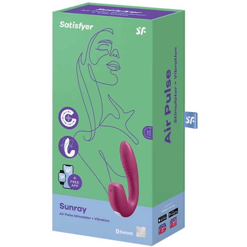 SATISFYER - STYMULATOR SŁONECZNY I WIBRATOR APLIKACJA CZERWONY