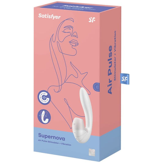 SATISFYER - SUPERNOVA STYMULATOR IMPULSU POWIETRZA I WIBRACJI BIAŁY