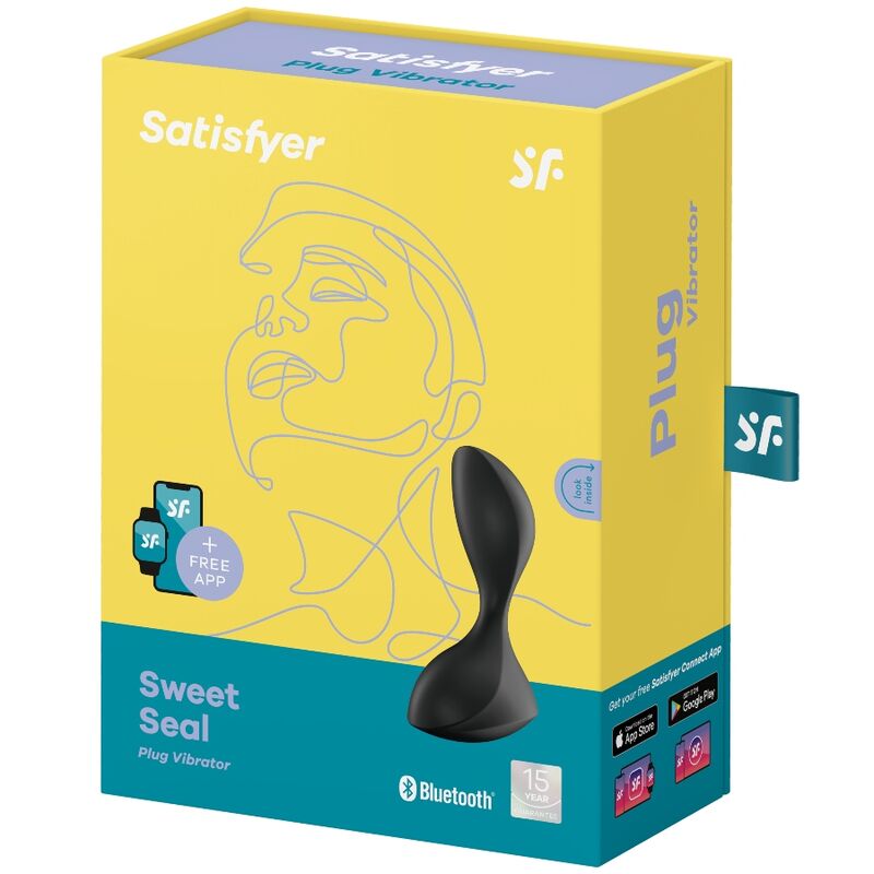 SATISFYER - SWEET SEAL WIBRACYJNA KOREK APLIKACJA CZARNY