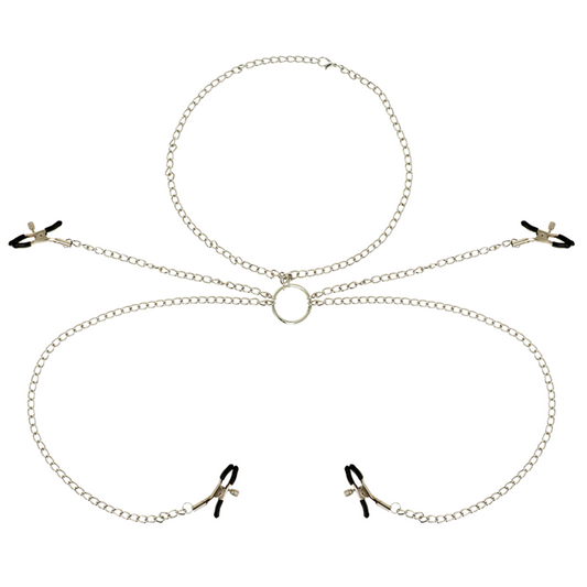 OHMAMA FETISH 4 ZACISKI NA SUTKI Z ŁAŃCUSZKIEM