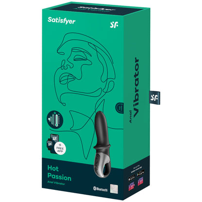SATISFYER - GORĄCA PASJA WIBRATOR ANALNY APLIKACJA CZARNY