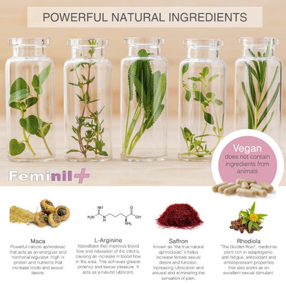 500 COSMETICS - FEMINIL+ ŚRODEK NA ZWIĘKSZENIE LIBIDO U KOBIET - 30 KAPSUŁEK