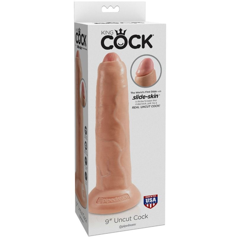KING COCK - REALISTYCZNY DILDO NIEOBCIĘTE MIĘSEM 23 CM