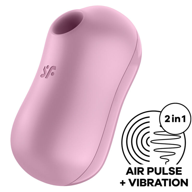 SATISFYER - STYMULATOR POWIETRZA Z WATĄ CUKROWĄ I WIBRATOR LILAC