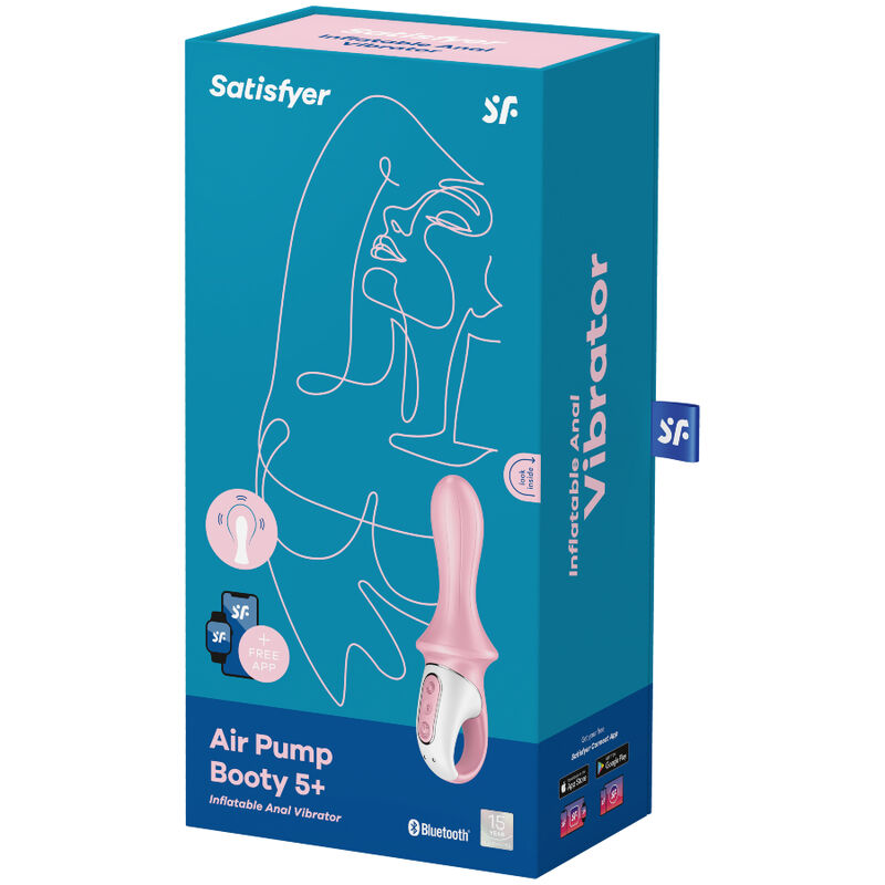 SATISFYER - POMPKA POWIETRZNA BOOTY 5+ NADMUCHIWANY WIBRATOR ANALNY RÓŻOWY
