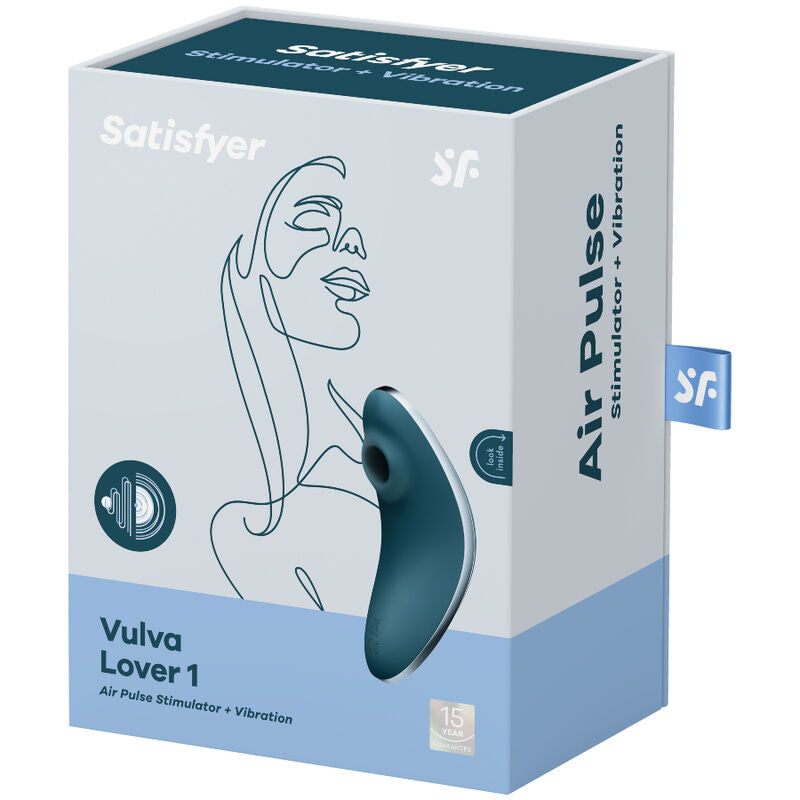 SATISFYER - VULVA LOVER 1 STYMULATOR IMPULSÓW POWIETRZA I WIBRATOR NIEBIESKI