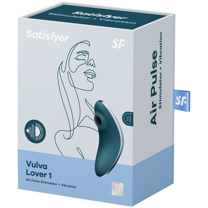 SATISFYER - VULVA LOVER 1 STYMULATOR IMPULSÓW POWIETRZA I WIBRATOR NIEBIESKI