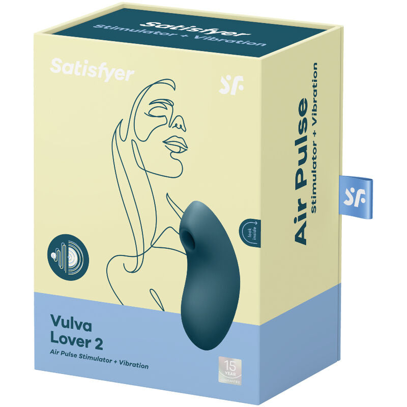SATISFYER - VULVA LOVER 2 STYMULATOR IMPULSÓW POWIETRZA I WIBRATOR NIEBIESKI
