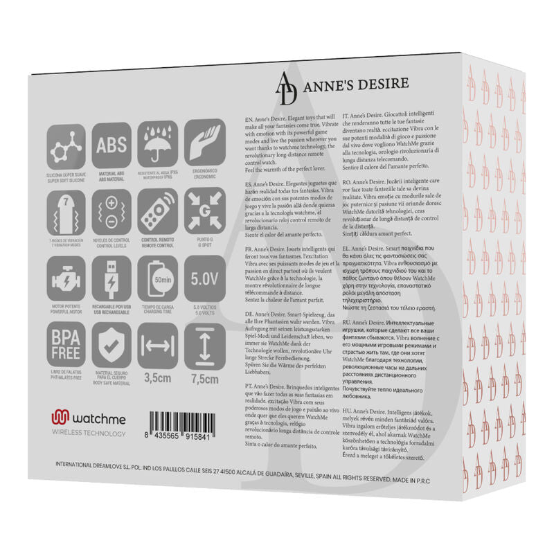 ANNE'S DESIRE - TECHNOLOGIA ZDALNEGO STEROWANIA JAJKIEM WATCHME CZARNO-ZŁOTA