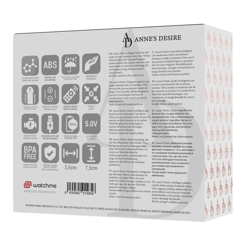 ANNE'S DESIRE - TECHNOLOGIA ZDALNEGO STEROWANIA JAJKIEM WATCHME BLACK