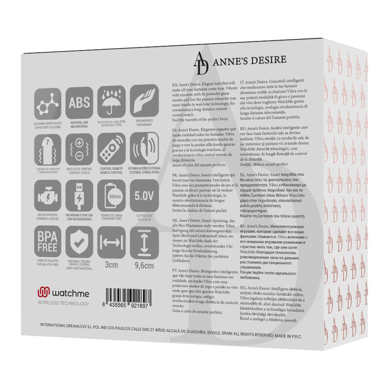 ANNE'S DESIRE - TECHNOLOGIA PRZYJEMNOŚCI MAJTEK A WATCHME CZARNO/ZŁOTO