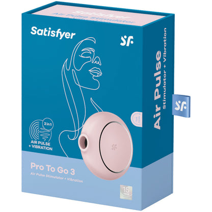 SATISFYER - PRO TO GO 3 PODWÓJNY STYMULATOR POWIETRZA I WIBRATOR CZARNY