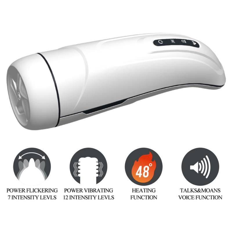 PRETTY LOVE - MARISSA MĘSKI MASTURBATOR WIBRACJE, CIEPŁO, GŁOS I FALE STYMULUJĄCE