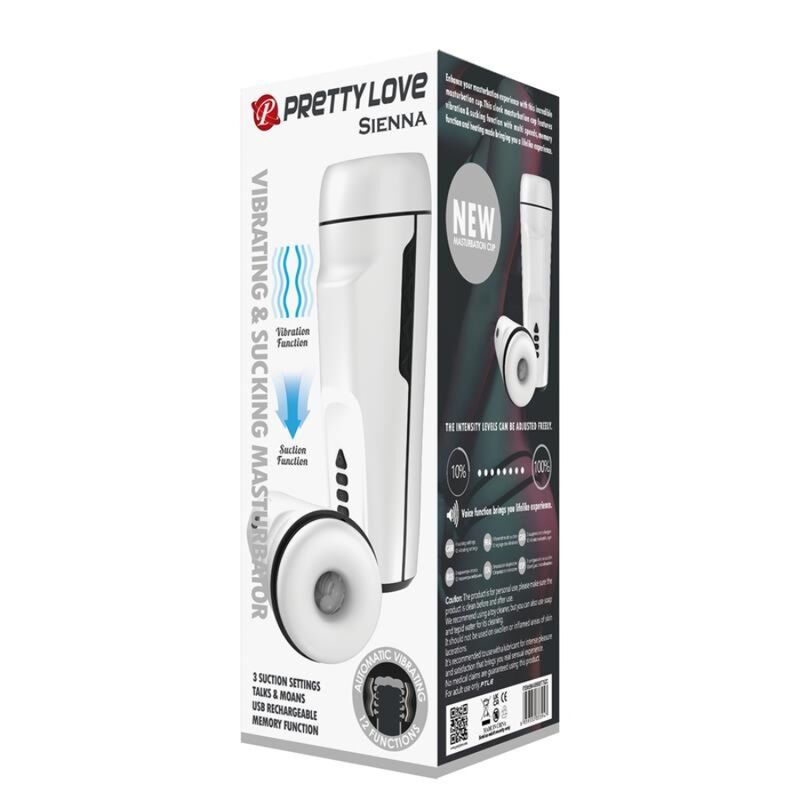 PRETTY LOVE - SIENNA WIBRACYJNY MĘSKI MASTURBATOR. GŁOS I FALE STYMULACYJNE