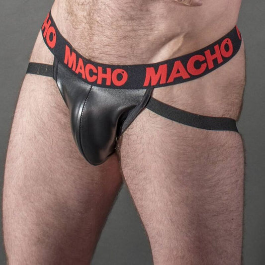 MACHO - MX25RC JOCK CZERWONY SKÓRZANY S