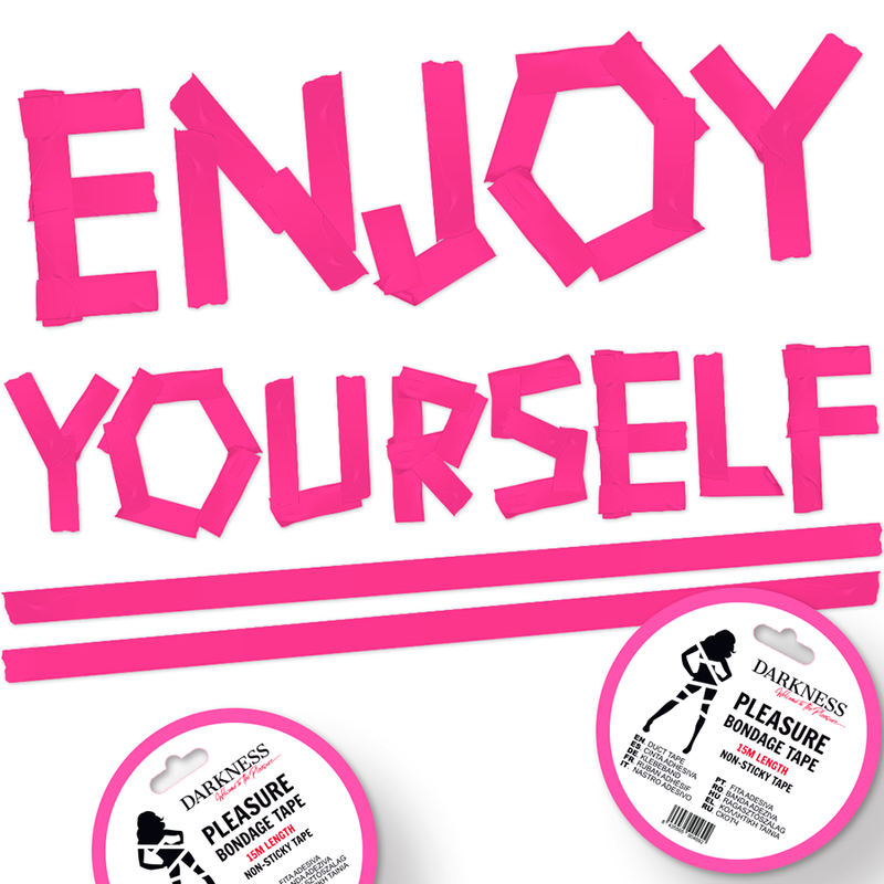 CIEMNOŚĆ - NIEKLEJĄCA RÓŻOWA TAŚMA BONDAGE 15 M