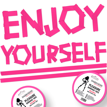 CIEMNOŚĆ - NIEKLEJĄCA RÓŻOWA TAŚMA BONDAGE 15 M