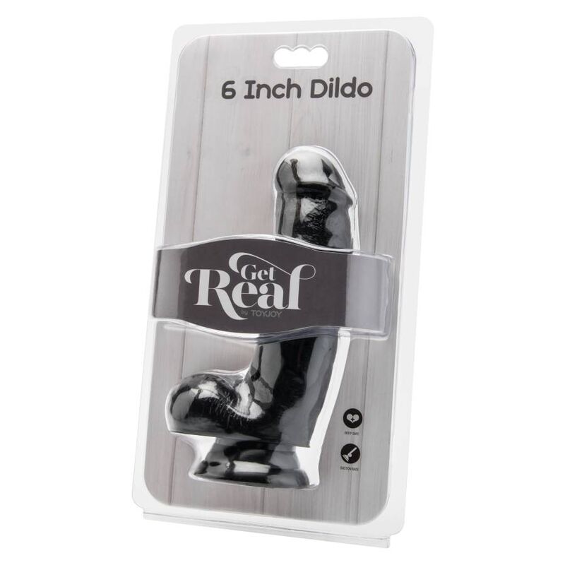 GET REAL - DILDO 12 CM Z JĄDRAMI CZARNY