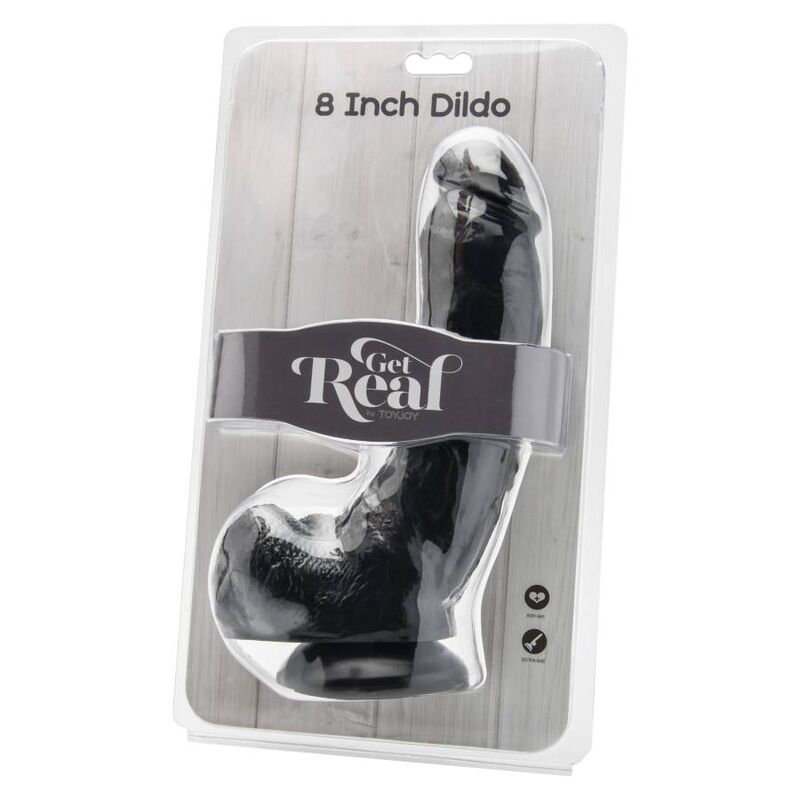GET REAL - DILDO 20,5 CM Z JĄDRAMI CZARNY