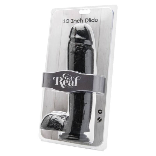 GET REAL - DILDO 25,5 CM Z JĄDRAMI CZARNY