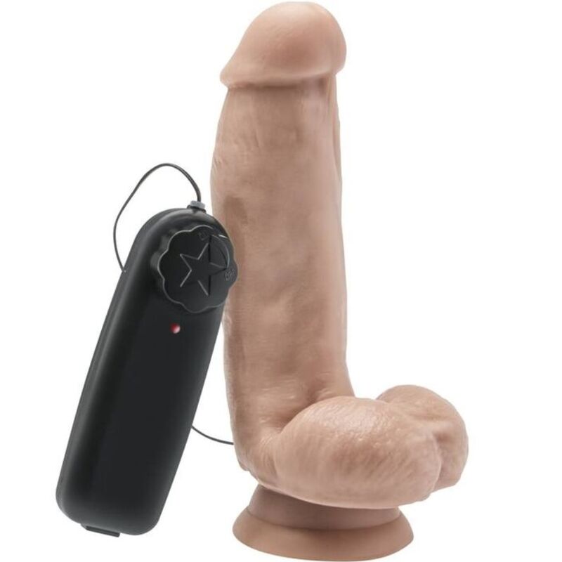 GET REAL - DILDO 12 CM Z KULKAMI WIBRATOR SKÓRA
