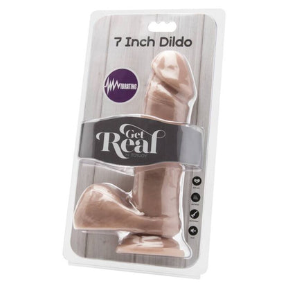 GET REAL - DILDO 18 CM Z KULKAMI WIBRATOR SKÓRA