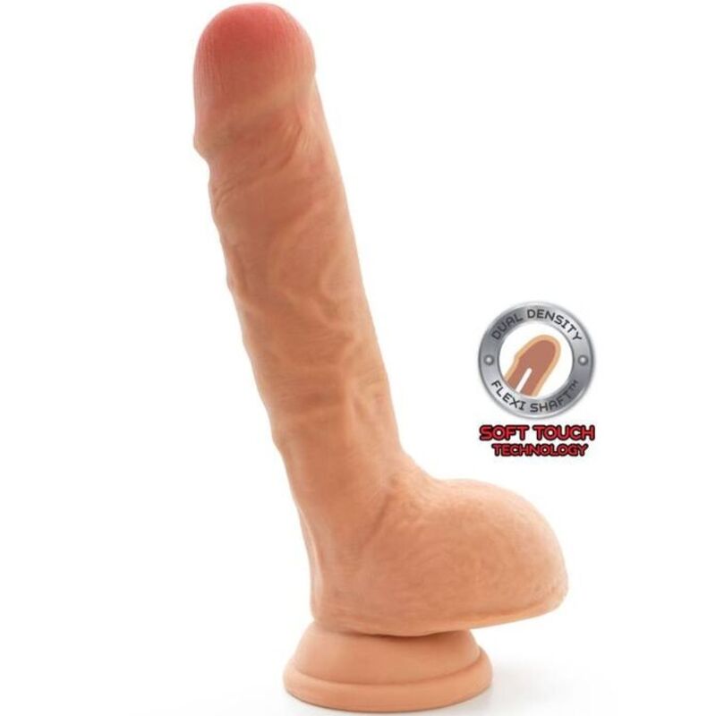 GET REAL - DILDO O PODWÓJNEJ GĘSTOŚCI 25,5 CM SKÓRA Z JĄDRAMI