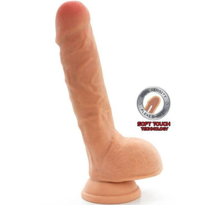 GET REAL - DILDO O PODWÓJNEJ GĘSTOŚCI 25,5 CM SKÓRA Z JĄDRAMI