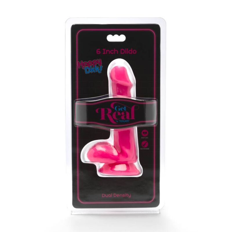 GET REAL - HAPPY DICKS DILDO 12 CM JĄDRA RÓŻOWE