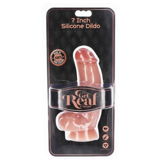 GET REAL - SILIKONOWY DILDO 18 CM Z JĄDRAMI