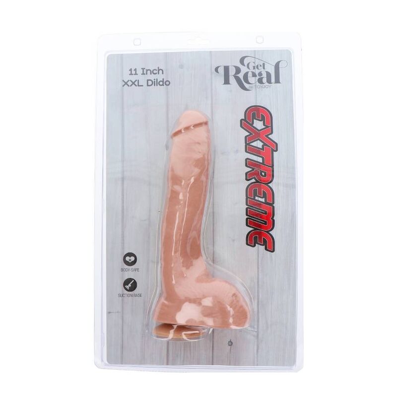 GET REAL - EKSTREMALNY DILDO XXL 28 CM SKÓRA