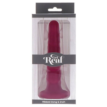 GET REAL - Prążkowany dong 12 cm czerwony