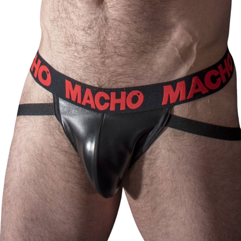 MACHO - MX25RC JOCK CZERWONY SKÓRZANY S