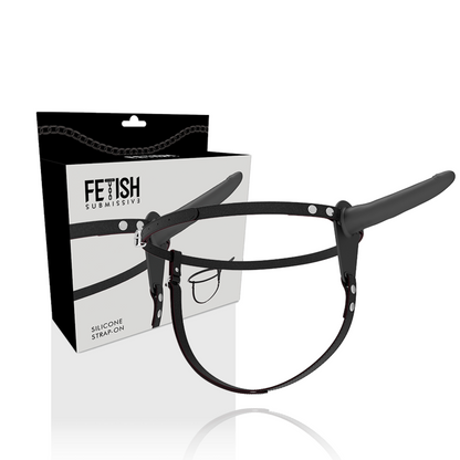 FETYSZYSTYCZNA UPRZĄŻ UMIESZANA - CZARNY SILIKON 15 CM