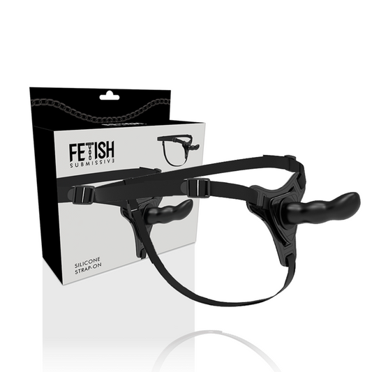 FETYSZYSTYCZNY UPRZĄŻ UMIESZAJĄCY - CZARNY SILIKONOWY PUNKT G 16 CM