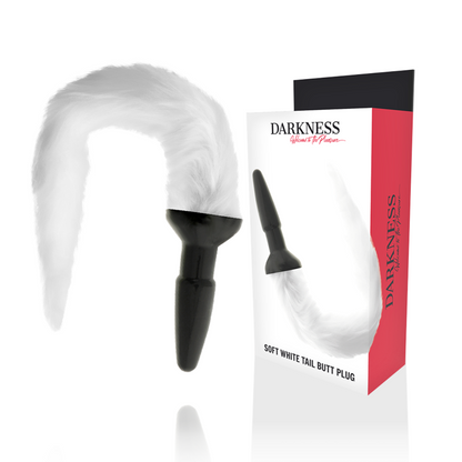CIEMNOŚĆ - SILIKONOWY KOREK ANALNY Z BIAŁYM OGONEM