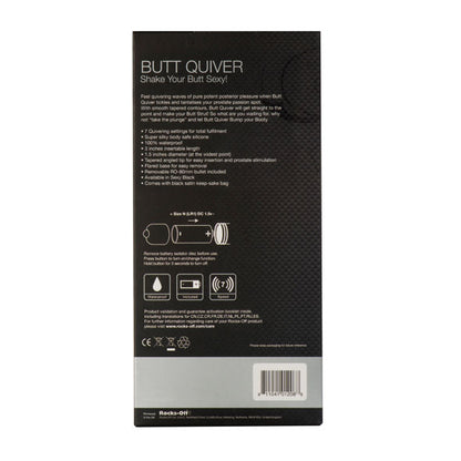 ROCKS-OFF - STYMULATOR PUNKTU POŚLADKOWEGO BUTT QUIVER 7 PRĘDKOŚCI CZARNY 