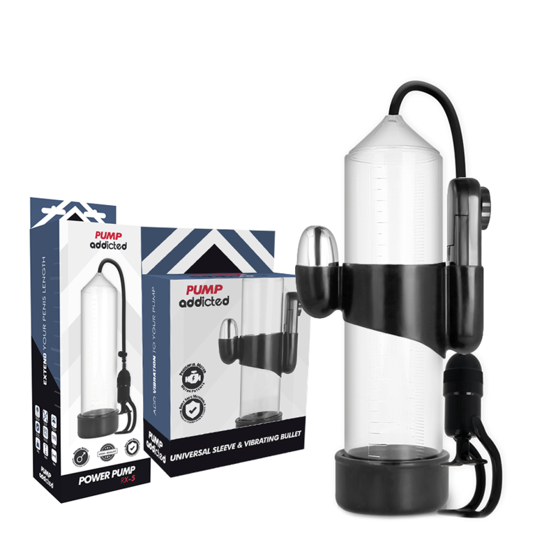 UZALEŻNIONY OD POMPY - PRZEŹROCZYSTY WIBRATOR RX5