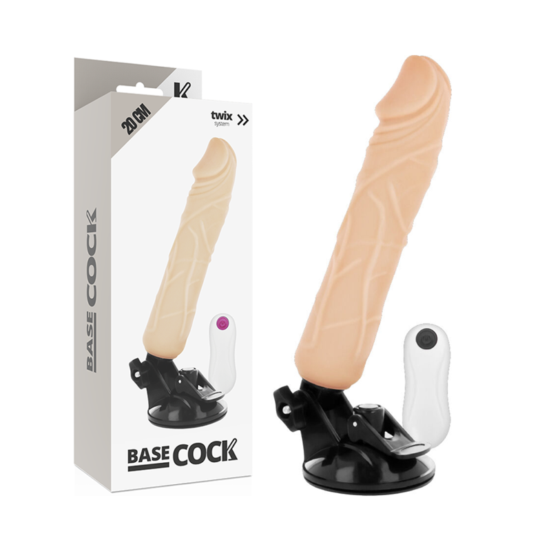 BASECOCK - REALISTYCZNY WIBRATOR Z PILOTEM FLESH 20 CM -O- 4 CM