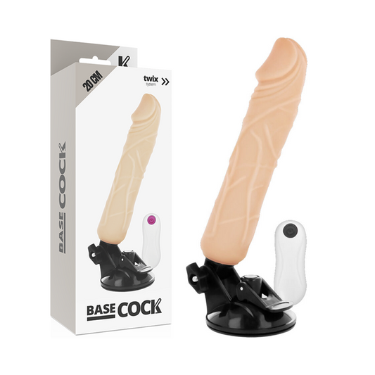 BASECOCK - REALISTYCZNY WIBRATOR Z PILOTEM FLESH 20 CM -O- 4 CM