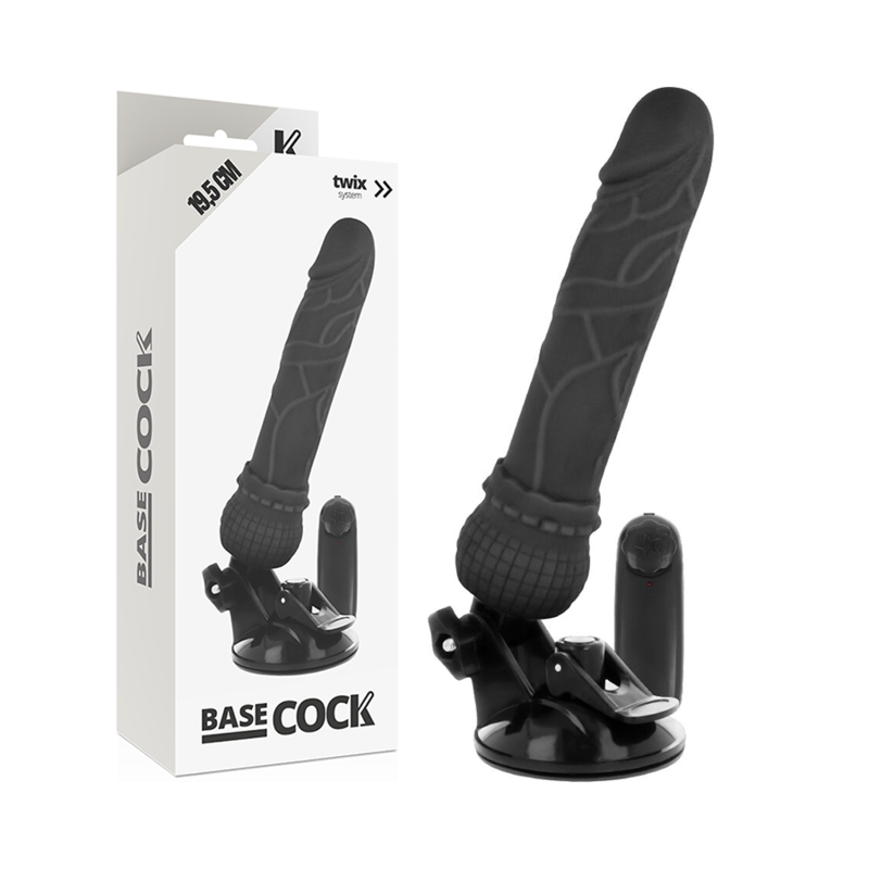 BASECOCK - REALISTYCZNY WIBRATOR Z PILOTEM FLESH 19,5 CM -O- 4 CM