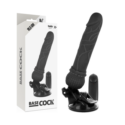 BASECOCK - REALISTYCZNY WIBRATOR Z PILOTEM FLESH 19,5 CM -O- 4 CM