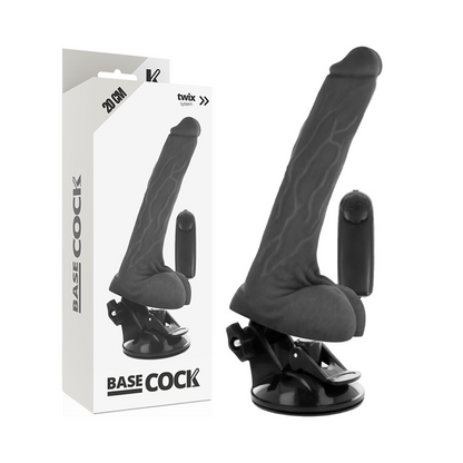 BASECOCK - REALISTYCZNY NATURALNY WIBRATOR STEROWANY Z JĄDRAMI 20 CM -O- 4 CM