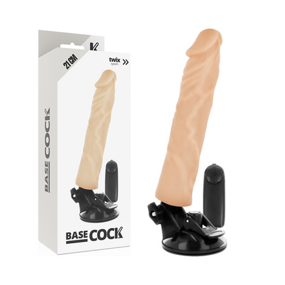 BASECOCK - REALISTYCZNY WIBRATOR Z PILOTEM FLESH 21 CM -O- 4 CM