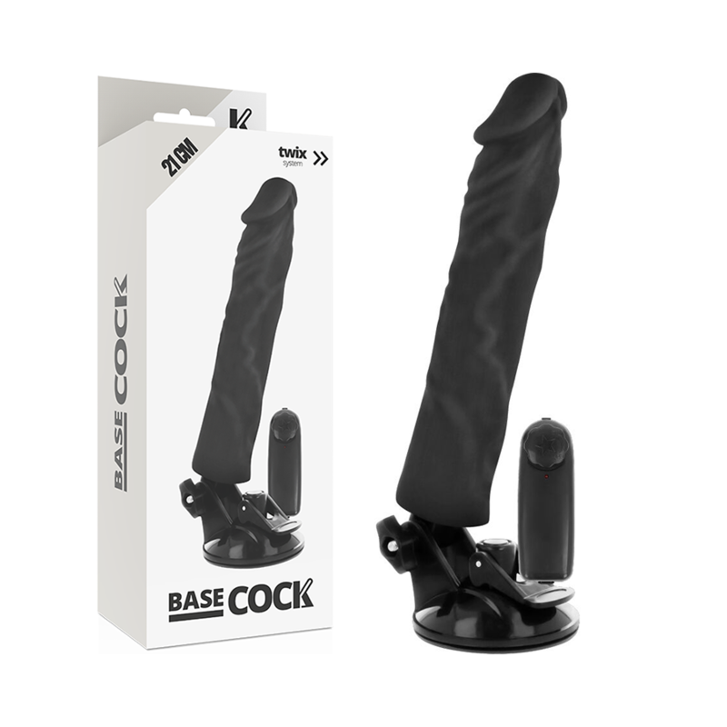 BASECOCK - REALISTYCZNY WIBRATOR Z PILOTEM FLESH 21 CM -O- 4 CM
